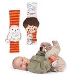 KIDS PREFERRED Harry Potter Hedwig Baby Infant Wrist Rattles with Hedwig Plush Rattle - Soft Baby Wrist Rattles Encourage Leaning Development Newborn to 12 Months Boys and Girls