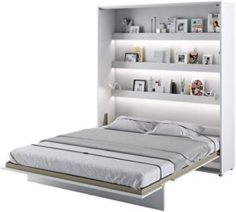 Schrankbett Bed Concept, Wandklappbett mit Lattenrost, V-Bett, Wandbett Bettschrank Schrank mit integriertem Klappbett Funktionsbett (BC-13, 180 x 200 cm, Weiß/Weiß, Vertical)