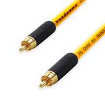 Premium Van Damme COAXIAL RCA to RCA Lead. 75ohm Coax Cable. CCTV Video SPDIF (1m, Yellow)