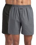 Jockey 1223 Men's Super Combed Mercerized Cotton Woven Checkered Boxer Shorts with Side Pocket (Pack of 2)_Multicolor_L