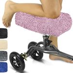 Vive Mobility Knee Scooter Pad Cover - Soft Plush Adult Sheepskin Memory Foam Cushion, Walker Accessory for Knee Roller, Padded Accessories Leg Cart Improves Comfort with Injury, Universal Fit (Pink)