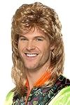 Smiffy's Men's Mullet Wig Highlights, Brown, One Size