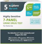 5-Pack Home Drug Test Kit for all Drugs (Most Used). 7-Panel Urine Drug Test. Marijuana (THC), Cocaine, Opiates, Amphetamine, Methamphetamine, Benzos (BZO), Ecstasy (MDMA). Dip-Cards & Cups by Exploro