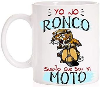 Taza Yo no ronco sueño que soy mi moto. Taza para los amantes de las motos que sueñan con su moto.