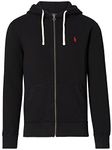 Polo Ralph Lauren Mens Fleece Zip Hoodie, (Fall/Winter 2021) Luxury Black, XL