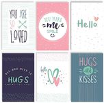 Thinking of You Hello Greeting Cards, Friendship Cards, 100-Pack, 4 x 6 inch, 6 Fun Modern Cover Designs, Blank Inside, by Better Office Products, Encouragement Appreciation Note Cards, with Envelopes