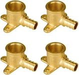 SUNGATOR 4-Pack Pex Drop Ear Elbow 1/2", Pex Fittings 1/2 inch Drop Ear, 1/2" Pex to 1/2" Female NPT, 1/2 inch Pex Shower Head Fittings, No Lead Brass, ASTM F1807