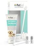 PetSol Dental Care Kit for Dogs & Cats Toothpaste (100g) with 3 x Pet Toothbrushes to Clean Pet's Teeth, Remove Plaque and Tartar, Improve Gum, Tooth Health & Pet Oral Hygiene