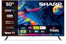 Sharp 50-inch 4K Ultra HD Frameless LED Roku Smart TV Dolby Vision HDR HDMI eARC Freely Included 50HJ4325K (HJ Series)
