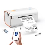 Yinleader Thermal Shipping Label Printer Bluetooth/USB, Thermal Printer 4x6, Postage Label Printer for Business, Compatible with Amazon, Royal Mail, Shopify, Ebay, DHL, DPD, Evri, UPS - White