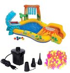 Ekan Bath Tub for Kids with Slide Baby Float Swimming Pool Inflatable Toys for Babies & Toddlers (with Air Pump/Pool Balls)