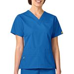 WonderWink Women's Scrubs Bravo 5 Pocket V-Neck Top, Royal, Large