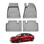 Nomad Floor Liner Compatible with Tesla Model 3 2017+ Tailored All Weather 3D Moulded Floor Liner Black Premium Recyclable Thermoplastic Custom Fitted Pet Safe & Waterproof with Raised Edges