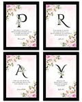 AR Creative Synthetic Pray - Bible Verse Wall Art, Bible Quotes Print With Frame, Home, Office Decor, Bible Quotes Poster (13.6 Inch X 10.2 Inch), Set Of 4