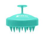 HEETA Hair Scalp Massager, Scalp Scrubber with Soft Silicone Bristles for Hair Growth & Dandruff Removal, Hair Shampoo Brush for Scalp Exfoliator, Green