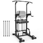 Sportsroyals Power Tower Pull Up Dip Station Assistive Trainer Multi-Function Home Gym Strength Training Fitness Equipment 440LBS