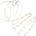 Taicols 2 Pcs Beaded Eyeglass Chain