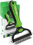 Mighty Paw Dog Grooming Brush | Pet Undercoat Dematting Rake with Rounded Teeth. Dog Comb for Detangling, Thinning, & Deshedding All Hair Types. Tool for Long Haired Shedding Dogs (Green)