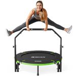B BCAN Rebounder Trampoline for Adults, 102cm Foldable Mini Trampoline, Adjustable Foam Handle & Upgraded Stability, Exercise Trampoline Indoor Workout, Max Load 150kg
