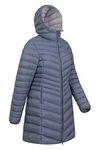 Mountain Warehouse Florence Womens Winter Long Padded Jacket - Water Resistant Rain Coat, Lightweight Ladies Jacket, Warm, 30C Heat Rating - for Outdoors, Walking Blue Women's Size 10