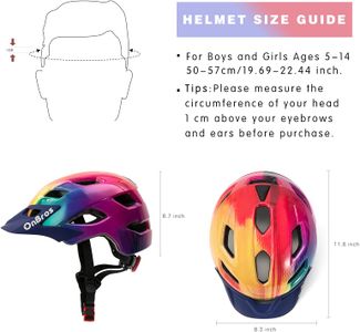 OnBros Kids Bike Helmet with Visor – Adjustable for Ages 5-14, Boys & Girls