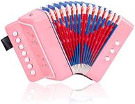 Kids Accordion, 10 Keys Control Button Toddler Instruments Accordion Musical Instruments for Kids Children Beginners Lightweight and Environmentally-friendly