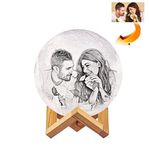 MODERNARTT Pla Personalized 3D Printed Photo Moon Lamp Unique Gift For Friend, Husband, Wife,Brother,Friends, Boyfriend, Girlfriend, Sister (1 Color Rechargeable, 10 Cmled, White)