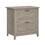 Bush Furniture KWF130WG-03 Key West 2 Drawer Lateral File Cabinet in Washed Gray