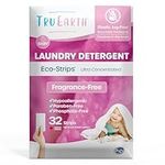 Tru Earth Hypoallergenic Baby Laundry Detergent Sheets/Eco-Strips for Sensitive Skin, 32 Count, Up to 64 Loads: Fragrance Free Baby Detergent Laundry Newborn, Infants, Toddlers, Children, Baby Clothes