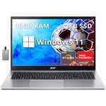 Acer Aspire 3 Laptop, 15.6" FHD Display, AMD Ryzen 7 5700U Processor, 16GB RAM, 1TB SSD, AMD Radeon Graphics, Numeric Keypad, Webcam, WiFi 6, Pure Silver, Windows 11 Home, 32GB Hotface USB Card