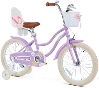 JMMD Girls Bike Ages 4-12 Years Old, Kids Bike for Toddlers with Basket & Training Wheels, 12 14 16 18 20 24 Inch Kids Bicycle with Handbrake & Kickstand, Purple