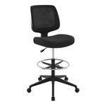 Realspace® Laristo Mesh/Fabric Mid-Back Drafting Chair, Black, BIFMA Compliant