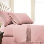 Southshore Fine Living, Inc. Twin XL Sheet Set, 3-Piece, 21" Extra Deep Pocket Sheet Set, Twin XL | Pleated Flat Sheet, Fitted Sheet, 1 Standard Pillowcase | Easy Care Twin XL Bed Sheets | Pink