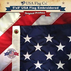 American Flags by USA Flag Co. (Made in USA) The Best 5x8 Embroidered Stars and Sewn Stripes United States Flag, Amazon A to Z Guarantee - 5 x 8 ft.