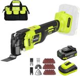 SnapFresh 20V Brushless Oscillating Multi-Tool Kit, 4° Oscillation Angle, VibeNeutral Technology, 19,000 OPM, 6 Variable Speeds, Cordless Multi-Tool with 2.0Ah Battery, Fast Charger & Carrying Bag