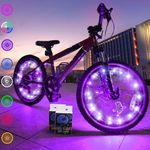 TINANA 2-Tire Pack LED Bike Wheel Lights Ultra Bright Waterproof Bicycle Spoke Lights Cycling Decoration Safety Warning Tire Strip Light for Kids Adults Night Riding