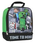 Minecraft Time to Mine Dual Compartment Insulated Lunch Box Tote