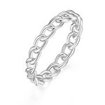 Mameloly 3.8mm 925 Sterling Silver Wedding Bands for Women Minimalist Stackable Open Chain Link Engagement Rings Size 5