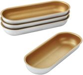 Marimer FOR BAKE Non-Stick 7" Hotdog Pan Set - 4-Pack Golden Aluminum Alloy Hotdog Molds for Homemade Delights - Bake Like a Pro!