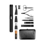 Wahl Down Under Stainless Steel Grooming Kit with High-impact All Metal Body Ear, Nose & Brow Trimmer, Detachable Rinseable Heads and Manicure Pedicure Gift Set for Women & Men in Premium Travel Case