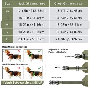 HEELE Reflective Dog Harness, Army Green, Medium