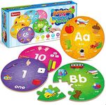 SYNARRY Wooden Number and Alphabet Puzzles for kids ages 3-5, ABC Learning for Toddlers Ages 3+, Preschool Activities Letter Puzzles Montessori Educational Toys Gifts for 4 5 6 7 8 Year Old Boys Girls