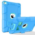 BENTOBEN iPad Air 2 Case, Blue/Mint, Hybrid Shockproof, with Kickstand, Rugged Triple-Layer Shock Resistant, Drop Proof Case Cover for iPad Air 2 with Retina Display