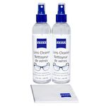 ZEISS Lens Care Pack – 2X 8oz Streak-Free Lens Spray and Microfiber Cloths for Eyeglasses and Optics
