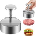 Diveken Burger Press, Stainless Steel Hamburger Patty Maker, 4.5 inch Adjustable Burger Patty Maker, Patty Making Mold for Meat, Vegetables, Beef, BBQ Barbecue Homemade Hamburger