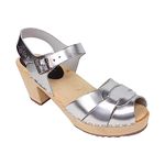 Lotta From Stockholm Peep Toe Clogs in Silver EUR 39