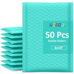 UCGOU Bubble Mailers 6x10 Inch Teal 50 Pack Poly Padded Envelopes Small Business Mailing Packages Opaque Self Seal Adhesive Waterproof Boutique Shipping Bags for Jewelry Makeup Supplies #0