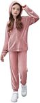 Zaclotre Girls Velour Clothes Outfits Zip-Up Jogger Suits Sweatsuits Tracksuits Sweatshirts Hoodies Pants Sets