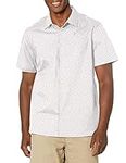 Perry Ellis Men's Mixed Multi Dot Shirt, Bright White, Small