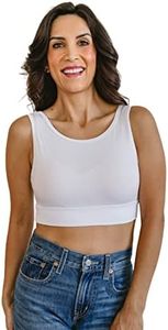 HT HALFTEE Tank Layering Tee | Demi Cami for Women & Teens | Cute Crop Top | White - X-Small